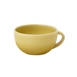 Broom Yellow Stoneware Tea Cup