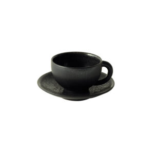 Sky Blue Curved Cup and Saucer Set